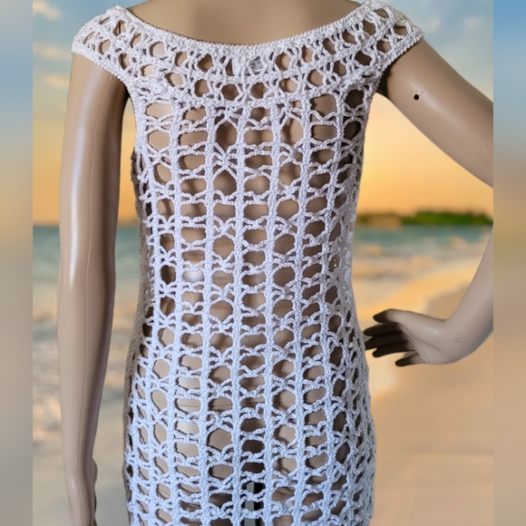Anna Kosturova Crochet Dream Catcher Swim Cover White S - Picture 8 of 16